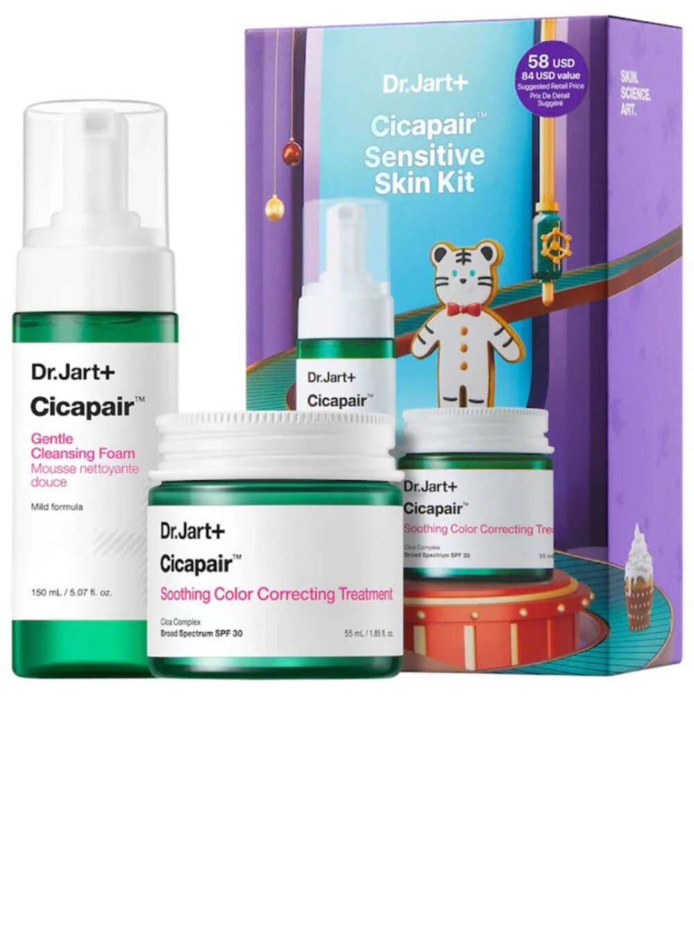 Dr. Jart Cicapair Sensitive Skin Gift Set for Redness and Barrier Repair